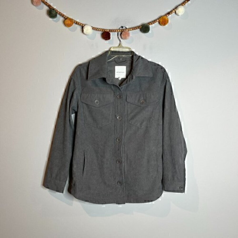 Avec Les Filles grey corduroy shacket